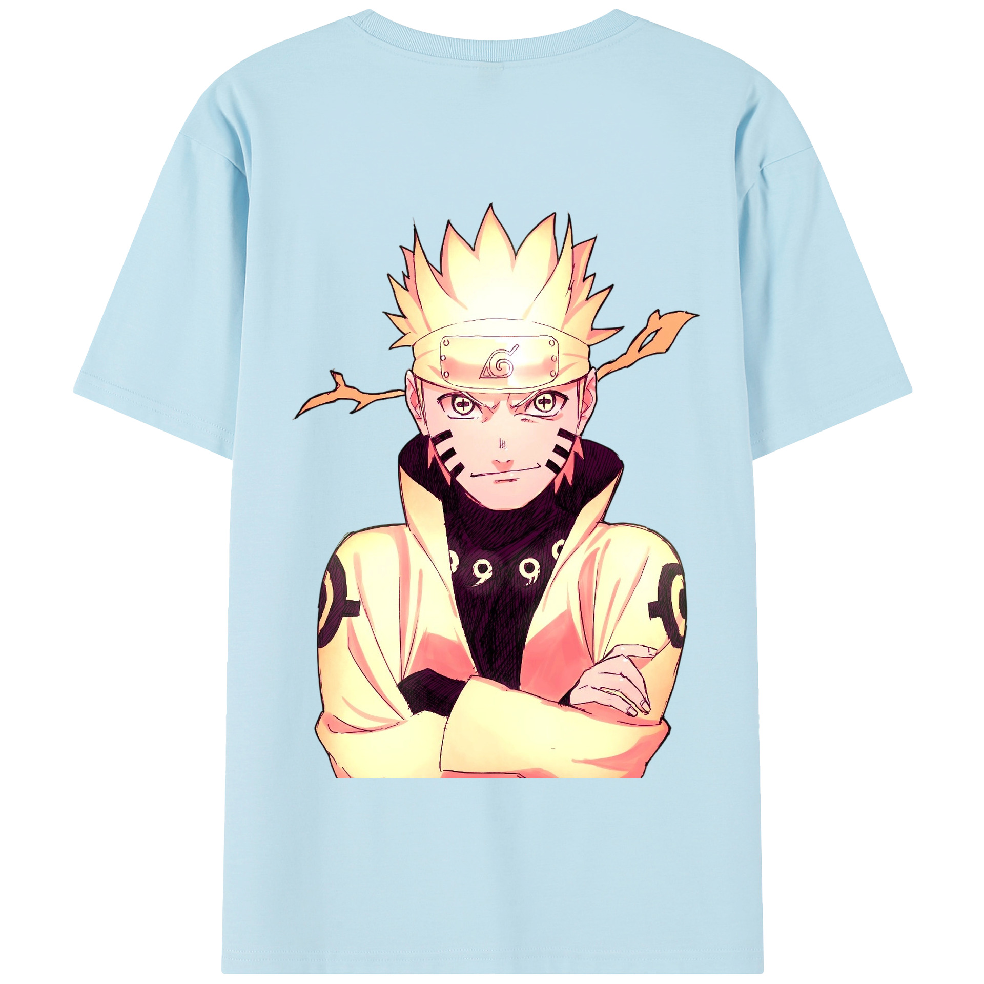（画像用） NARUTO -ナルト- うずまき ナルト Uzumaki Naruto 綿100％半袖Tシャツ（背面プリント）